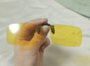 趣行上翻式夹片墨镜 夜用驾驶镜防远光灯炫目 骑行近视镜夹片 黄色 实拍图