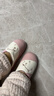 乐拖侧脸熊 棉拖鞋女秋冬季防水保暖厚底棉鞋情侣居家拖鞋 粉色36-37 实拍图