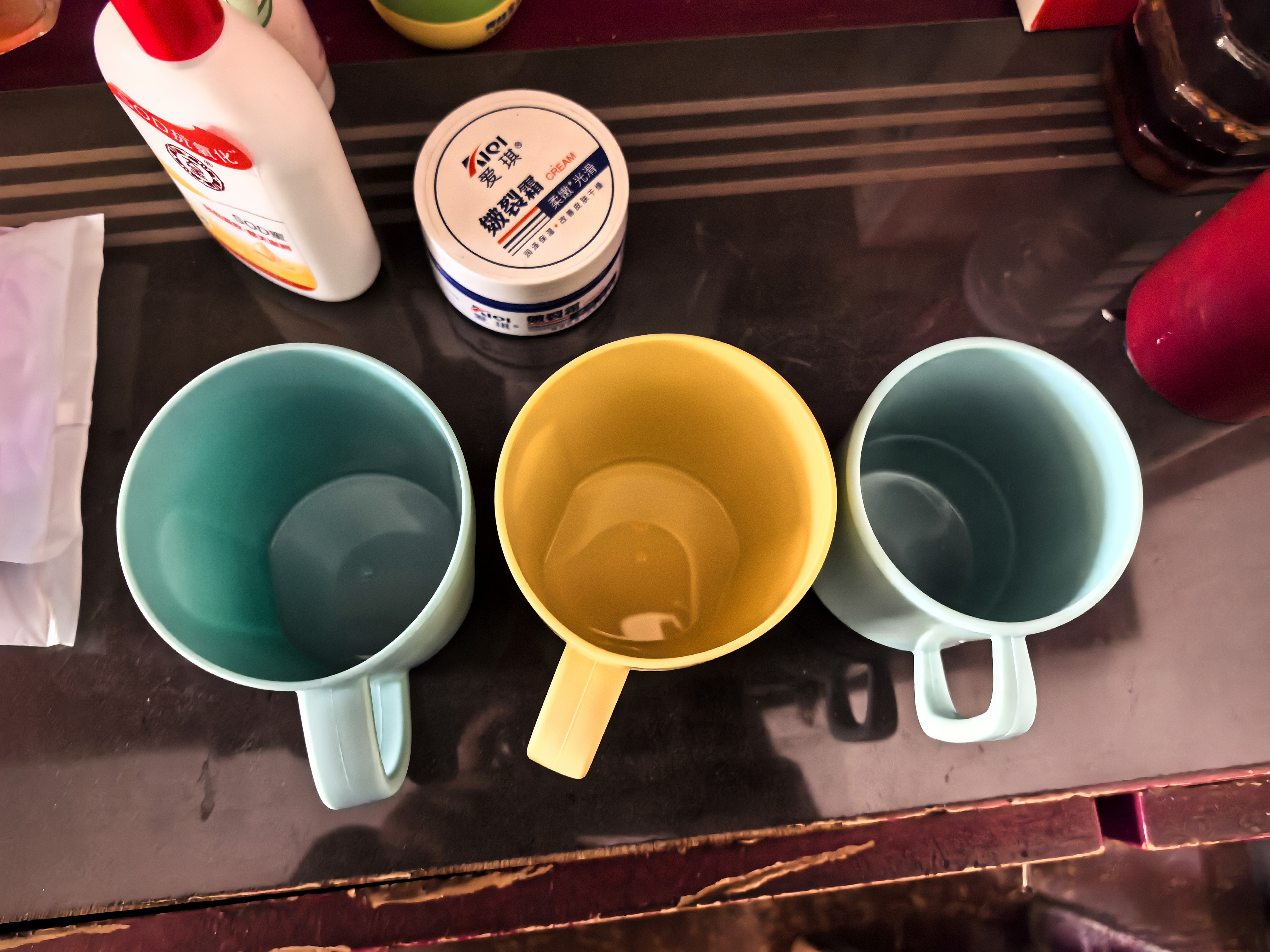 茶花 漱口杯簌 刷牙杯子 牙刷杯牙缸 洗漱杯塑料水杯 1只装 蓝色 实拍图