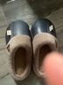 新款秋冬季棉拖鞋男女童踩屎感厚底防滑室内家居冬天加绒保暖棉拖 三角T-藏青-【升级版】 12 34/35内长21CM 实拍图
