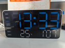BBA电子时钟桌面电视柜台钟摆台式led数字客厅挂墙智能闹钟 6659蓝 实拍图