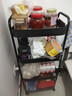 全品屋小推车置物架可移动落地收纳架家用零食厨房多层碳钢带轮架子四黑 实拍图
