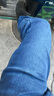 真维斯（Jeanswest）王一博代言牛仔裤男秋冬新款天丝舒适修身直筒高端潮牌休闲裤子男 蓝色【加绒保暖】 30 码(2尺3) 【建议110-120斤】 实拍图