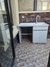 【京喜甄选】阳台洗衣柜蜂窝铝一体台盆洗衣池滚筒洗衣机柜浴室柜 白色130CM单独下柜+双下水+抽拉水龙头【备注左右盆】 实拍图