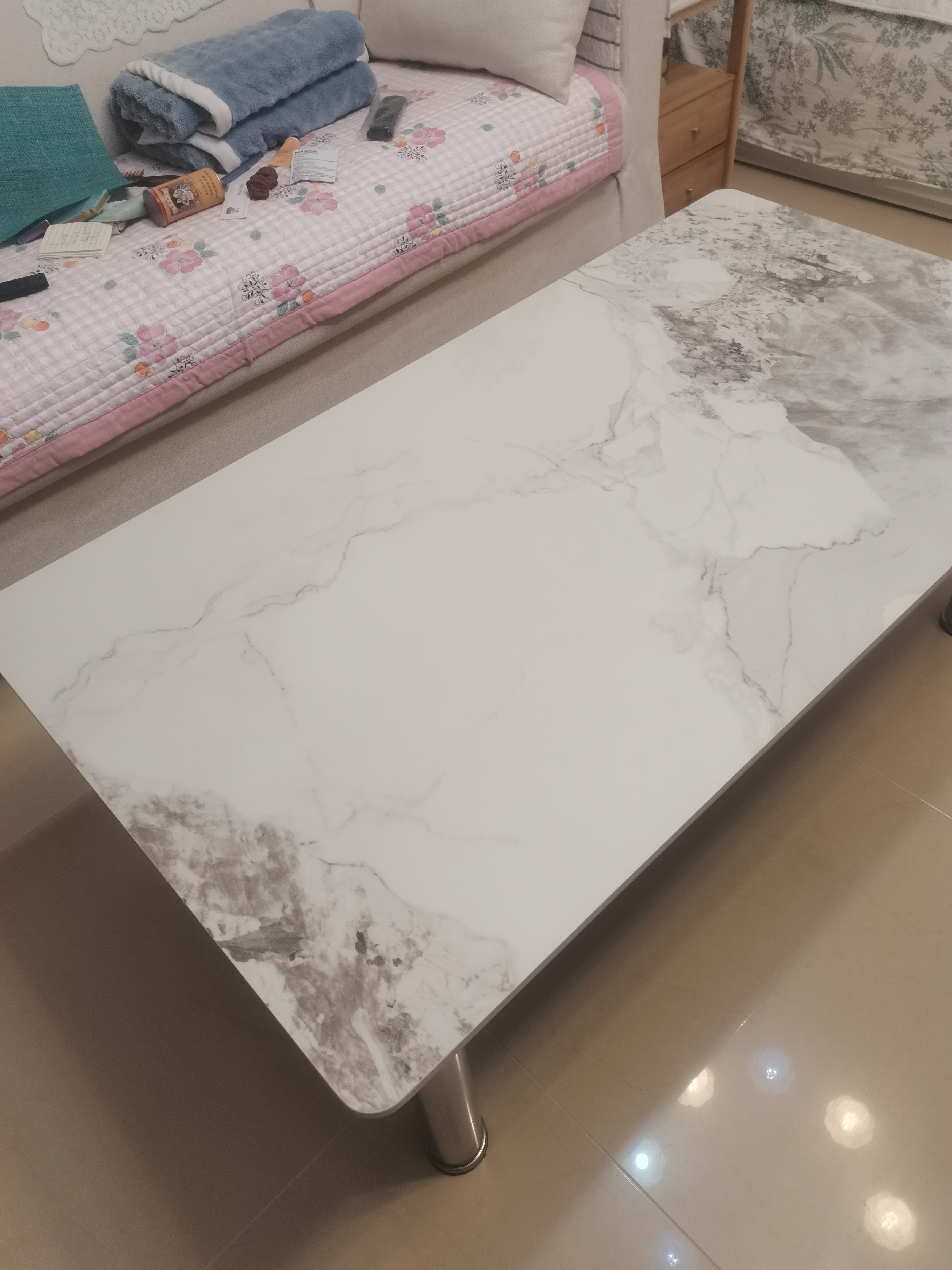 大将军岩板岩板台面定制大理石桌面板餐边柜台面板厨房瓷砖茶几面板材定制 颜色下单备注，或联系客服备注 130厘米x70厘米 实拍图