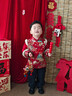 葆氏长袖吃饭罩衣儿童防水隔污拜年服宝宝新年中国风刺绣秋冬外穿护衣 实拍图