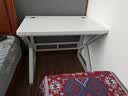 京贺电脑桌实木书桌家用卧室台式电竞桌双人办公桌长条桌子学生学习桌 白色【30MM实木】+白架 90x60x75cm 实拍图