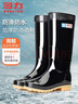 回力雨鞋男士户外防雨水鞋钓鱼洗车防滑雨靴厨师胶鞋HL886高筒黑色43 实拍图