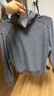 优衣库女装精纺美利奴羊毛POLO领针织衫/通勤478333 07 青灰色 XL /165/92A 实拍图