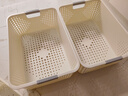 名创优品同款 杂物收纳筐塑料桌面收纳盒厨房橱柜零食玩具整理筐 奶油色高款特大号 36.5 * 25.5 * 14 实拍图
