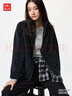 优衣库女装男装长绒摇粒绒拉链茄克/长袖外套夹克479611 09 黑色 S 实拍图
