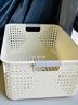名创优品同款 杂物收纳筐塑料桌面收纳盒厨房橱柜零食玩具整理筐 奶油色高款特大号 实拍图