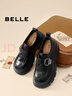 百丽（Belle）张凌赫推荐黑巧乐福鞋女商场英伦风牛皮厚底小皮鞋E1Z1DAM6预售 黑色 37 实拍图