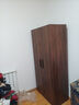 易宝林衣柜现代简约翻开门大衣柜胡桃色板式衣柜卧室家用出租房挂衣柜子 80CM胡桃色丨两门+送货上门 实拍图