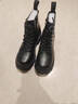 达芙妮马丁靴女英伦风厚底高跟短靴加绒女靴4622607107 黑色/加绒 39  实拍图