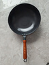 阎铁匠章丘炒锅铁锅 炒菜锅无涂层家用不易粘锅圆底轻便炒勺锻打已开锅 32cm黑锅镜面木把款3-5人D 32cm 圆底炒锅 实拍图