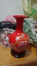 傲世景德镇陶瓷器中式红色花瓶工艺品客厅摆件办公室博古架装饰品礼物 中国红牡丹赏瓶+底座 实拍图