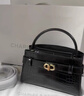 CHARLES&KEITH鳄鱼纹凯莉包手提斜挎婚包包女包生日礼物新年礼物CK2-50270880-1 Black黑色 S 实拍图