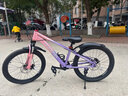 凤凰山地自行车男女变速山地车碟刹青少年儿童自行车学生单车 星际 粉紫【单速+辐条轮】 20寸【适合125-160cm】 实拍图