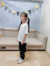 真维斯（Jeanswest）儿童短袖t恤2026新款男女童夏季纯棉长袖T上衣中大童多巴胺打底衫 【圆短T】白/J纯色 140 实拍图