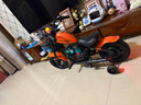 暴风骑士儿童电动摩托车小哈雷童车玩具3-12岁两轮单驱小电摩C12探索版橙 实拍图