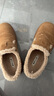 百丽厚底保暖毛毛鞋女2025冬新二层牛皮复古勃肯鞋JD009DM5 棕毛里 38 实拍图