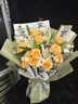 艾斯维娜鲜花速递向日葵混搭花束生日礼物全国同城配送 11朵香槟玫瑰+百合混搭花束 实拍图