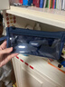 never巨能装笔袋2.0ins风帆布高颜值铅笔袋小众透明袋简约糖果色学生女孩学习文具大容量防污笔袋 藏青色-大号（大约容纳50支笔） 实拍图
