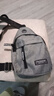 运动跑步包男休闲斜挎包手机包防泼水健身包女单肩包 灰色 实拍图
