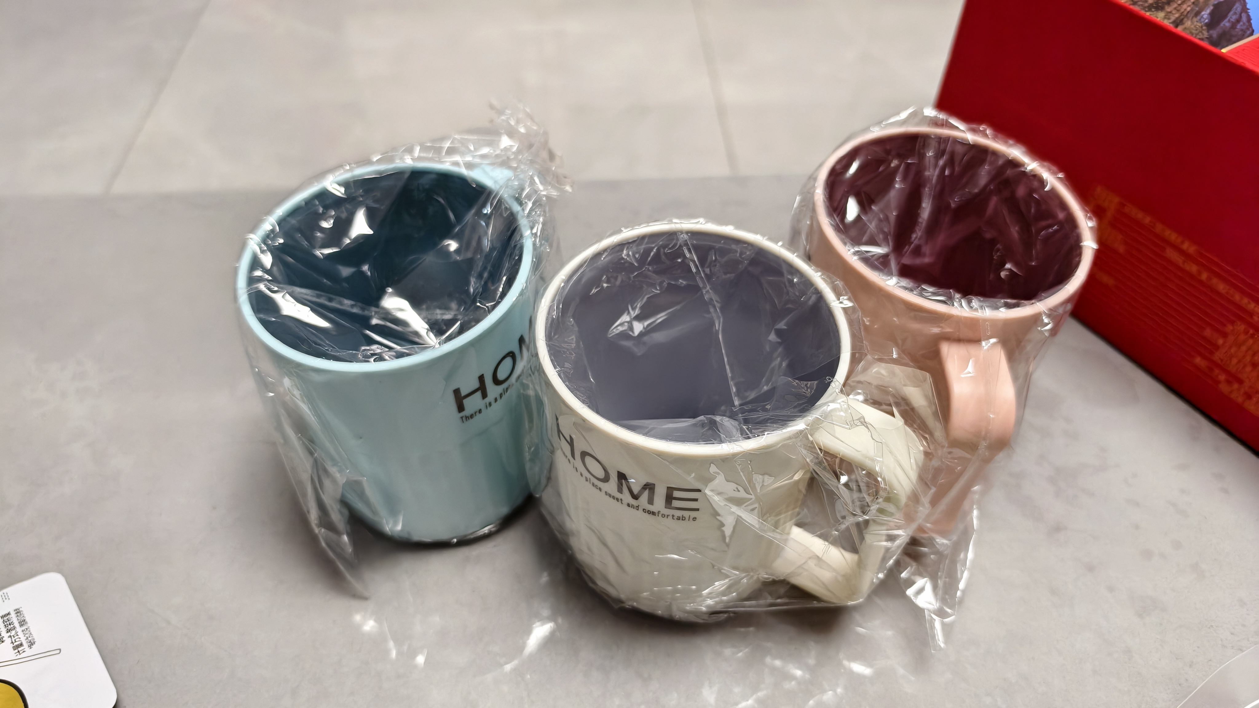 家用卫生间浴室漱口杯刷牙杯简约北欧ins风牙缸牙刷洗漱杯子情侣 浅粉1个浅蓝1个白色1个 实拍图