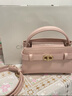CHARLES&KEITH鳄鱼纹凯莉包手提斜挎婚包包女包生日情人节礼物CK2-50270880-1 粉红色Pink S 实拍图