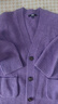 优衣库女装舒芙蕾针织短开衫/外套空调衫通勤478339 73 青紫色 M /160/84A 实拍图