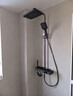 摩恩星月奶油色花洒淋浴套装全铜钢琴按键恒温数显增压冷热沐浴器带顶喷 801枪灰色恒温款 实拍图