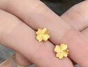 周六福小金花足金999黄金耳钉女新年生日礼物计价AC090379 一对 约0.64g 实拍图
