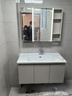 九牧（JOMOO）浴室柜陶瓷一体盆卫生间洗脸盆柜组合洗手盆卫浴洗漱台A2741升级 智能款 双侧灯|除雾 冷灰100cm 【无龙头】 实拍图