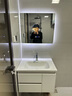 浴美优品实木浴室柜陶瓷一体盆卫生间洗手洗脸盆柜组合洗漱台镜柜奶油风 L16吊柜70cm智能镜子+陶瓷盆 实拍图