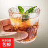 简约ins风玻璃杯家用果汁杯办公室咖啡杯磨砂啤酒杯树纹冰川杯 矮款 2只装220ml 实拍图
