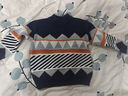 左西男童毛衣儿童加厚秋冬2025新款男孩针织衫冬季套头衫 藏青色 110 实拍图