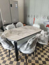 梓屋餐桌家用加厚岩板餐桌椅组合方圆两用餐桌813#1.35米桌+101皮椅*6 实拍图