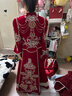 高级重工丝绒秀禾服2025新款结婚秋冬礼服中式新娘服大码龙凤褂女 小鹿丝绒款 无配饰 S 晒单实拍图