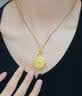 中国黄金（CHINA GOLD）八宝罗盘黄金项链女国风百搭足金圆盘吊坠首饰节日生日礼物送老婆 【中金礼盒】八宝罗盘项链【棕绳】 约2.1g 实拍图