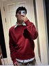 布先生佟大为明星同款春秋可机洗毛T羊毛衫男士毛衣纯色针织打底衫 【小高领】酒庄红 XL /180 实拍图