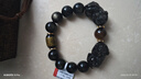石玥珠宝14mm金沙天然黑曜石手串本命年虎眼石貔貅水晶手链男女士款礼物 实拍图