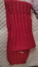 百搭韩版针织毛线红色围巾女2024圣诞冬季高级感新年礼物情侣围脖 针织围巾-酒红色-1个装-保暖 1 实拍图