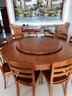 歆菲逸 实木餐桌家用圆形转盘餐桌椅组合吃饭桌中式圆桌餐厅家具桌子 1.8米餐桌+10椅带转盘 实拍图