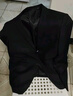 罗蒙 西服男士休闲西装男套装外套修身伴郎新郎结婚商务职业正装衣服 黑色双扣(上衣+裤子+衬衫+领带) 3XL /185【145-160斤】 实拍图