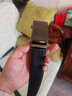 金利来男士皮带时尚牛皮腰带礼盒休闲商务自动扣裤带 新年情人节礼物 实拍图
