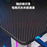 皆客电脑桌台式电竞桌子双人游戏桌椅家用办公桌书桌工作台学习写字桌 单人推荐-【黑碳纤维+黑架】-120*60 实拍图