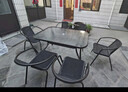 紫叶（ziye）户外阳台桌椅 休闲庭院座椅室外花园餐桌椅 简约现代 铁艺家具 6【椅】+1【130X80长桌】 实拍图