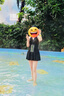 佑游泳衣女连衣裙泡温泉保守小胸聚拢性感显瘦泳装四件套19414黑色XL 实拍图